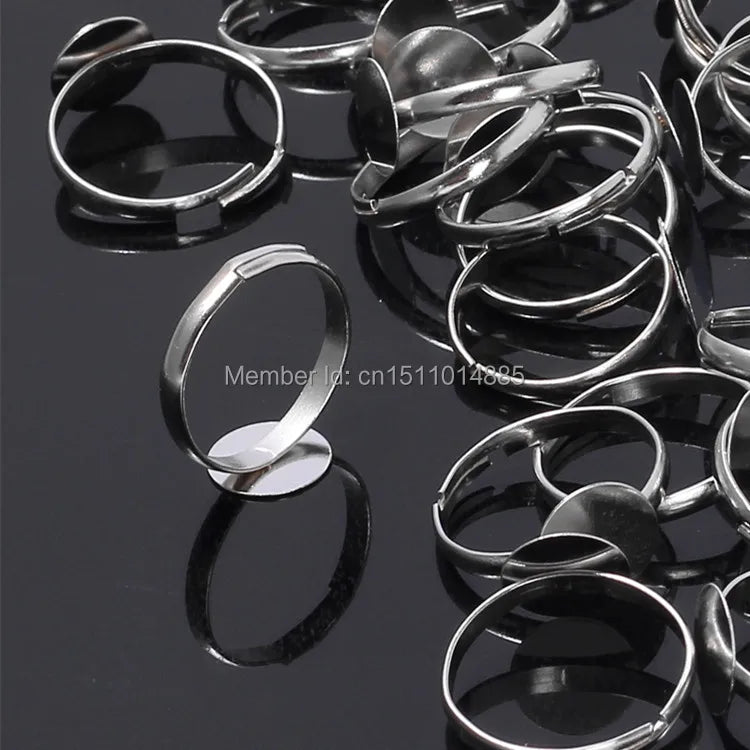 Adjustable Ring Bases Blanks Jewelry Findings 10mm 200pcs/lot