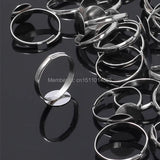 Adjustable Ring Bases Blanks Jewelry Findings 10mm 200pcs/lot