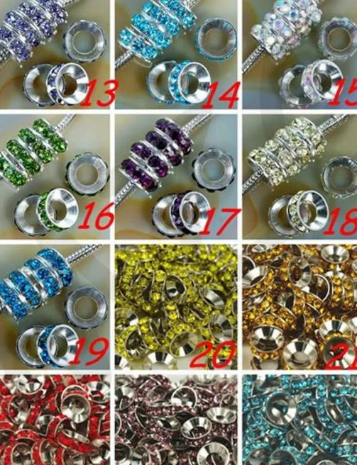 10mm 200pcs/lot Mixed Multicolor Crystal Rondelle Spacer Beads