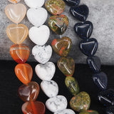 10mm 20pcs/String Natural Stone Heart Shape Beads for DIY Jewelry Making