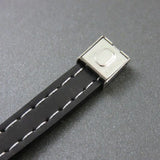 10mm Silicone Bracelet Men Steel ID Bangles Wristband