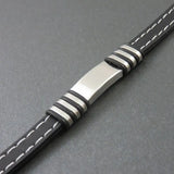10mm Silicone Bracelet Men Steel ID Bangles Wristband