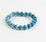 10mm 3pcs/lot Crystal Pave Ball Bead Bracelets Bangles for Men Women