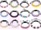 10mm 5pcs/lot Multicolor Crystal Disco Pave Ball Bead Bracelets for Men Women