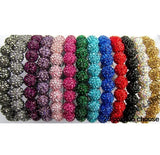 10mm 5pcs/lot Multicolor Crystal Disco Pave Ball Bead Bracelets for Men Women