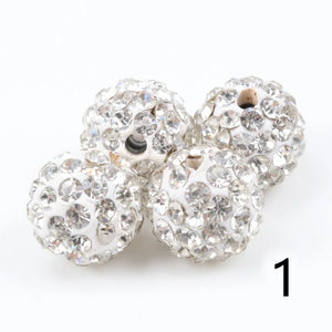 10mm 6 Row Clay Paved Crystal Beads Disco Rhinestone Ball