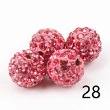 10mm 6 Row Clay Paved Crystal Beads Disco Rhinestone Ball