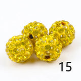 10mm 6 Row Clay Paved Crystal Beads Disco Rhinestone Ball