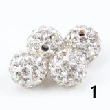 10mm 6 Row Clay Paved Crystal Beads Disco Rhinestone Ball