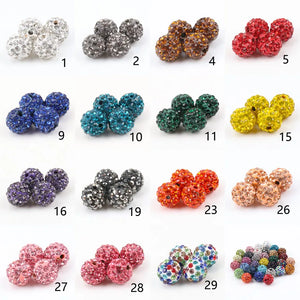 10mm 6 Row Clay Paved Crystal Beads Disco Rhinestone Ball