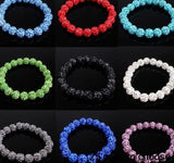 10mm 6pcs/lot Stretch Elastic Red Crystal Bracelet Bangle for Women Men