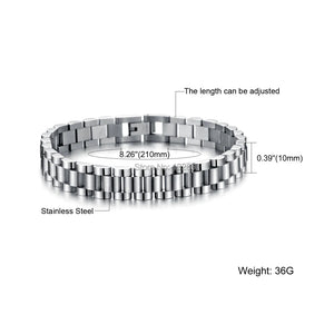 10mm Stainless Steel Link Chain Men's Bracelet