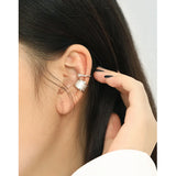 925 Sterling Silver White Foil Clip Earrings C-EA540