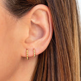 925 Sterling Silver Ear Buckle Ball Hoop Earrings for Women