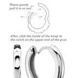 925 Sterling Silver Ear Buckle Ball Hoop Earrings for Women