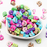 10mm Animal Polymer Clay Beads Flat Round Bear Loose Spaced For DIY Jewelry
