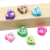 10mm Animal Polymer Clay Beads Flat Round Bear Loose Spaced For DIY Jewelry