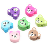 10mm Animal Polymer Clay Beads Flat Round Bear Loose Spaced For DIY Jewelry