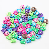 10mm Animal Polymer Clay Beads Flat Round Bear Loose Spaced For DIY Jewelry