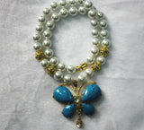 10mm Beizhu Pine Stone Butterfly Pendant Necklace