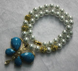 10mm Beizhu Pine Stone Butterfly Pendant Necklace