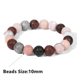 10mm Matte Natural Stone Bracelet Men Amazonite Agates Energy Jewelry