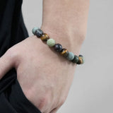 10mm Matte Natural Stone Bracelet Men Amazonite Agates Energy Jewelry