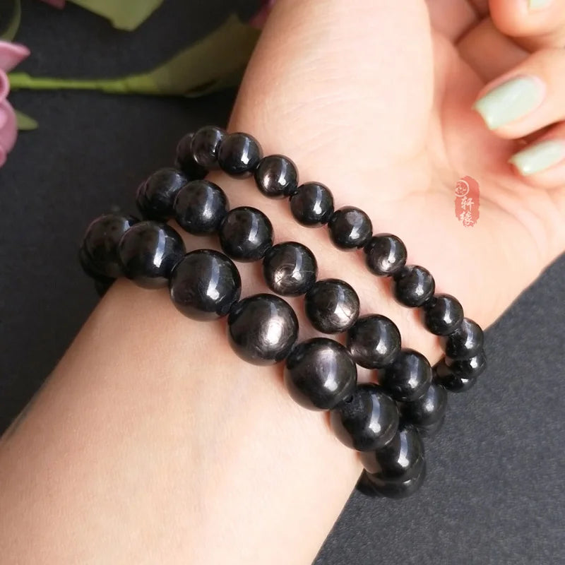 10mm Hypersthene Stone Beads Natural Gemstone Bracelet DIY Jewelry