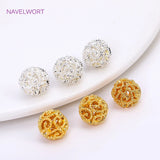 10mm Brass 18K Plated Hollow Spacer Beads for Jewelry Making