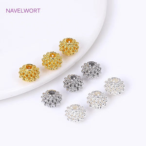 10mm Brass 18K Plated Hollow Spacer Beads for Jewelry Making