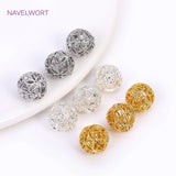 10mm Brass 18K Plated Hollow Spacer Beads for Jewelry Making