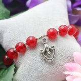 10mm Red Beads Chalcedony Bracelet for Women