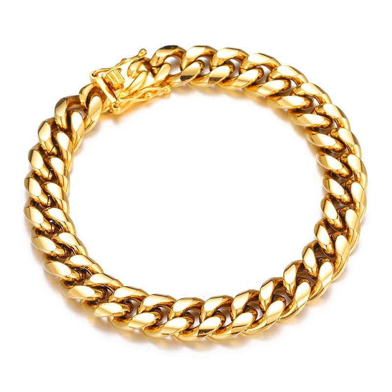 10mm Punk Stainless Steel Bracelet for Men and Women