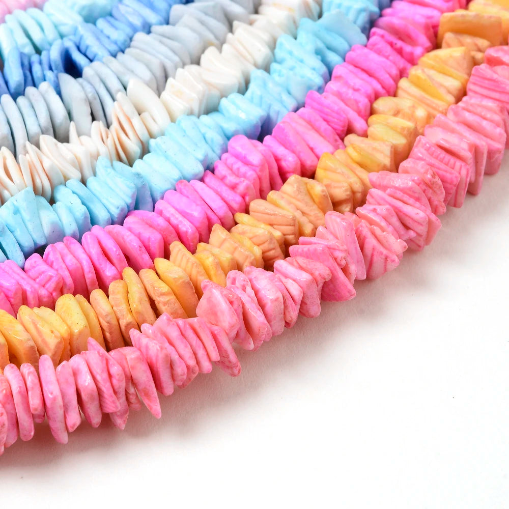 10mm Colored Shell Beads Irregular Square Spacer Beads