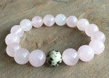 10mm Dalmatian Jaspers and RoseQuartz Couples Bracelets