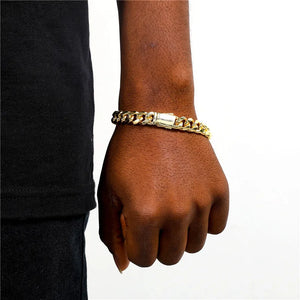 10mm Cuban Chain Mens Bracelet Brass 7/8/9inches Width Bracelets