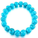 10mm Turquoise Buddha Prayer Beads Cuff Link Wrist Stone for Men, Women