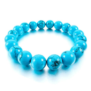 10mm Turquoise Buddha Prayer Beads Cuff Link Wrist Stone for Men, Women