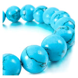 10mm Turquoise Buddha Prayer Beads Cuff Link Wrist Stone for Men, Women