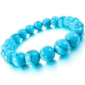 10mm Turquoise Buddha Prayer Beads Cuff Link Wrist Stone for Men, Women