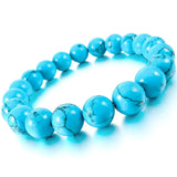 10mm Turquoise Buddha Prayer Beads Cuff Link Wrist Stone for Men, Women