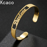 10mm Name Bracelet - Stainless Steel Frosted Adjustable Bangle for Men