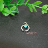 10mm Crescent Moon Charms Rose Silver Rhinestone Crystal 20pcs