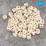 10mm Wooden Cube Craft Beads with Letter Printed - DIY Jewelry Making