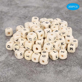 10mm Wooden Cube Craft Beads with Letter Printed - DIY Jewelry Making