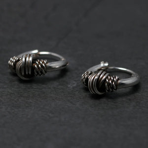 10mm Ear Bone Earrings 925 Sterling Silver Hoop Earrings Retro Punk Jewelry