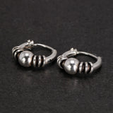 10mm Ear Bone Earrings 925 Sterling Silver Hoop Earrings Retro Punk Jewelry