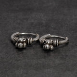 10mm Ear Bone Earrings 925 Sterling Silver Hoop Earrings Retro Punk Jewelry