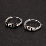 10mm Ear Bone Earrings 925 Sterling Silver Hoop Earrings Retro Punk Jewelry