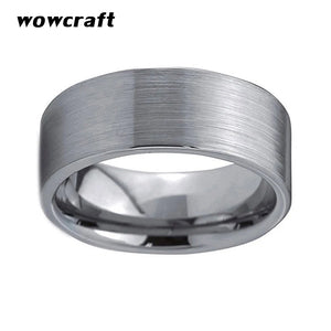 10mm Flat Tungsten Carbide Ring Wide Men Wedding Bands